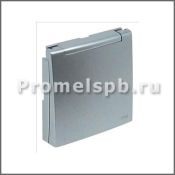 LOGUS Лицевая панель для розетки 2к+З с защитной крышкой, алюминий 90634 TAL
