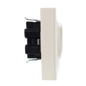 Штепсельная розетка встраиваемая двойная IEK BRITE 16А BR-R24-16-K10-F РСш12-3-БрКр с з/к и шторками в сборе бежевый