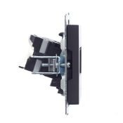 Розетка встраиваемая компьютерная двойная IEK BRITE BR-K20-1-K53 РК10-2-БрГ RJ45 кат.5E графит