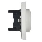 Штепсельная розетка встраиваемая двойная IEK BRITE 16А BR-R21-16-K01-F РС12-3-БрБ с з/к без з/ш в сборе белый