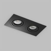 Встраиваемый светильник без лампы DENKIRS HYDRO DK2112-BK GU10 черный прямоугольный IP44