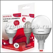 светодиодная лампа свеча Белый дневной  3.5W Supra SL-LED-PR-CN-3.5W/4000/E14 4160 Уценка!!!