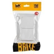 Штепсельная розетка встраиваемая двойная IEK BRITE 16А BR-R26-16-44-K91-F РСбш12-3-44-БрАБ с з/к и шторками с крышкой арктический белый IP44