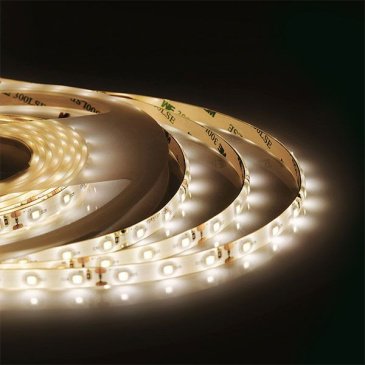 Светодиодная лента  Белый теплый 3528 12V  4.8W/m 60Led/метр герм (силикон) 00-09 Стандарт IP65