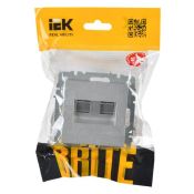 Розетка встраиваемая компьютерная двойная IEK BRITE BR-K20-2-K47 РК11-2-БрА RJ45 кат.6 алюминий