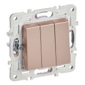 Выключатель встраиваемый трехклавишный IEK SKANDY SK-V30-0-10-K98 SK-V11Sa песочный