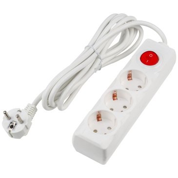 удлинитель с заземлением и выключателем Uniel UL-00010016 S-GCU3-3B WHITE 3м Ultra