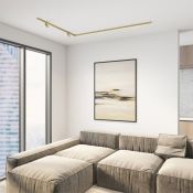 Готовый трековый набор DENKIRS  40W Белый теплый SET SHINE 05 1.5м накладной угловой латунь