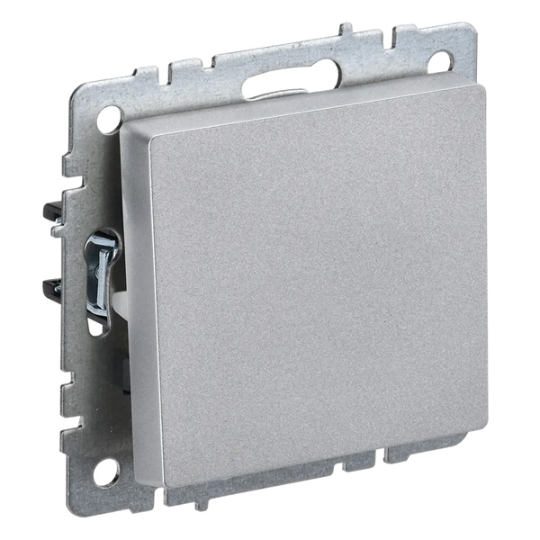 Выключатель встраиваемый одноклавишный IEK BRITE BR-V10-0-10-K47 ВС10-1-0-БрА алюминий