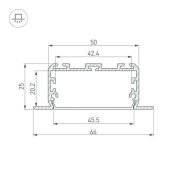 алюминиевый профиль KLUS POWER-W50-FS-2000 ANOD 028919