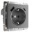 Штепсельная розетка встраиваемая WERKEL 16A 250V W1171764 с/з, шторками и USB тип A+C графит матовый