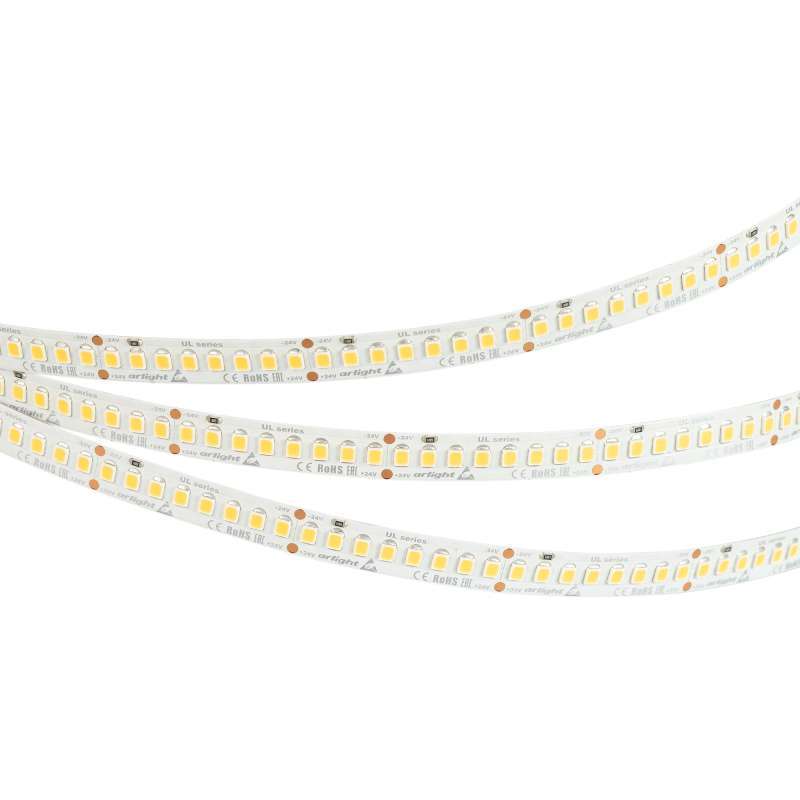 Светодиодная лента Белый теплый 2835 24V 20W/m 200Led/метр 037224 UL-A200-10mm 3000K