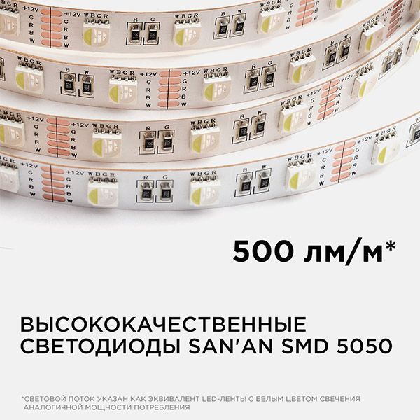 Светодиодная лента RGBW 5050 12V 14.4W/m 60Led/метр 00-109 Стандарт IP20 Светодиодная лента RGBW 5050 12V 14.4W/m 60Led/метр 00-109 Стандарт IP20
