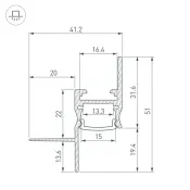алюминиевый профиль ARH-СEIL-S14-SHADOW-T-2000 BLACK 040779