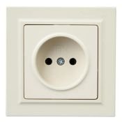 Штепсельная розетка встраиваемая IEK BRITE 10А BR-R10-10-K10-F РСР10-1-0-БрКр без з/к и шторками в сборе бежевый