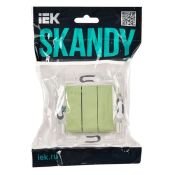 Выключатель встраиваемый трехклавишный IEK SKANDY SK-V30-0-10-K06 SK-V11G мятный