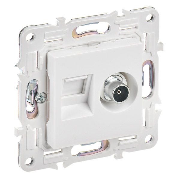 Розетка встраиваемая комбинированная IEK SKANDY SK-AK20-2-K01 SK-A15W TV+RJ45 кат.6 арктический белый
