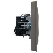 Штепсельная розетка встраиваемая IEK BRITE 16А BR-R14-16-K46-F РСР14-1-0-БрС с з/к и шторками в сборе сталь