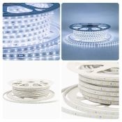 Светодиодная лента Белый 2835 220V  6W/m  60Led/м герм 17-42 Стандарт IP65 50М