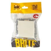 Выключатель встраиваемый одноклавишный проходной IEK BRITE BR-V12-0-10-K10 ВС10-1-6-БрКр бежевый