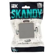 Выключатель встраиваемый одноклавишный перекрестный IEK SKANDY SK-V13-0-10-K03 SK-V03Gr серый