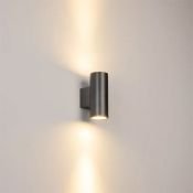 Накладной светильник  18W Белый теплый 038154(1) LGD-RAY-WALL-TWIN-R65-2x9W 220V цилиндр серый