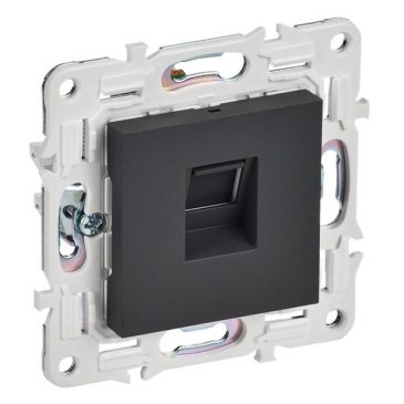 Розетка встраиваемая компьютерная IEK SKANDY SK-K10-2-K53 SK-K02G RJ45 кат.6 графит