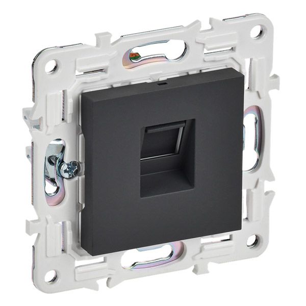 Розетка встраиваемая компьютерная IEK SKANDY SK-K10-2-K53 SK-K02G RJ45 кат.6 графит