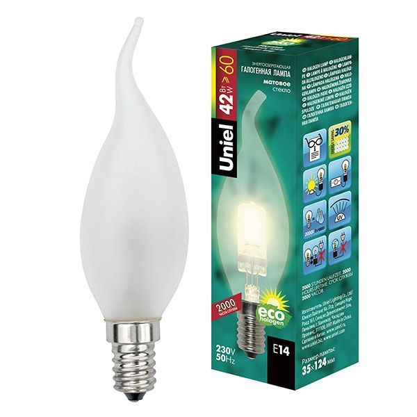 лампа галогенная свеча на ветру 42W HCL-42/FR/E14 flame 01082 лампа галогенная свеча на ветру 42W HCL-42/FR/E14 flame 01082