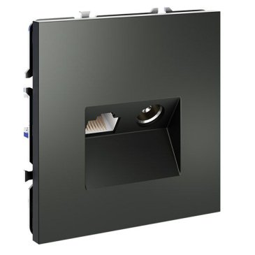 Розетка телевизионная встраиваемая VOLTUM S70 TV+RJ45 кат. 6 титан