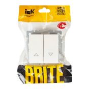 Выключатель жалюзи 10А ВС10-1-5-БрБ белый BR-V15-0-10-K01 BRITE IEK