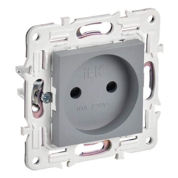 Штепсельная розетка встраиваемая IEK SKANDY 10А SK-R13-10-K03 SK-R01Gr без з/к с з/ш серый