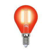 лампа декоративная шар  G45 Красный 5.0W UL-00002985 LED-G45-5W/RED/E14 GLA02RD