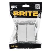 Выключатель встраиваемый двухклавишный перекрестный IEK BRITE BR-V23-0-10-K01 ВС10-2-3-БрБ белый