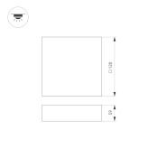 Накладной светильник  13W Белый дневной 034777 SP-QUADRO-S120x120 230V IP40 квадратный черный