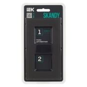 Рамка стеклянная 2 поста IEK SKANDY SK-M22-G-K53 SK-F22G графит