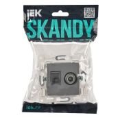 Розетка встраиваемая комбинированная IEK SKANDY SK-AK20-1-K03 SK-A14Gr TV+RJ45 кат.5E серый