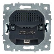 Штепсельная розетка встраиваемая IEK BRITE 16А BR-R14-16-U21-D21-K01 РЮш10-1-БрБ с з/к и шторками с USB A+A 2,1А белый