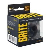 Штепсельная розетка встраиваемая IEK BRITE 16А BR-R14-16-U22-018-K53 РЮш11-1-БрГ с з/к и шторками с USB A+C 18Вт графит