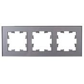 Рамка стеклянная 3 поста IEK BRITE BR-M32-G-K03 РУ-3-2-БрСе серый