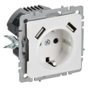 Штепсельная розетка встраиваемая IEK BRITE 16А BR-R14-16-U21-D31-K91 РЮш10-2-БрАБ с з/к и шторками с USB A+A 3,1А арктический белый Штепсельная розетка встраиваемая IEK BRITE 16А BR-R14-16-U21-D31-K91 РЮш10-2-БрАБ с з/к и шторками с USB A+A 3,1А арктический белый