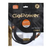 Кабель штекер HDMI- штекер HDMI GoPower V2.0 4K 60Hz черный 1.8м