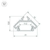 алюминиевый профиль KLUS PDS45-LITE-2000 ANOD 023862