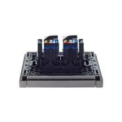 Розетка встраиваемая компьютерная IEK FORTE&PIANO двойная RJ45 кат.6 FP534 сталь FP-K20-2-K46