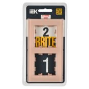 Рамка стеклянная 2 поста IEK BRITE BR-M22-G-31-K96 РУ-2-2-БрП персиковый матовый