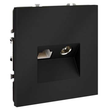 Розетка телевизионная встраиваемая VOLTUM S70 TV+RJ45 кат. 6 графит