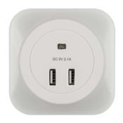 светильник-ночник 0.5W Белый UL-00007348  DTL-321  Sensor+2USB  белый