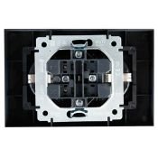Штепсельная розетка встраиваемая двойная IEK BRITE 16А BR-R24-16-K35-F РСш12-3-БрМ с з/к и шторками в сборе маренго