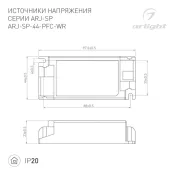 блок питания токовый (AC-DC)   300-1050mA  44W 048715 ARJ-SP-44-PFC-WR пластик