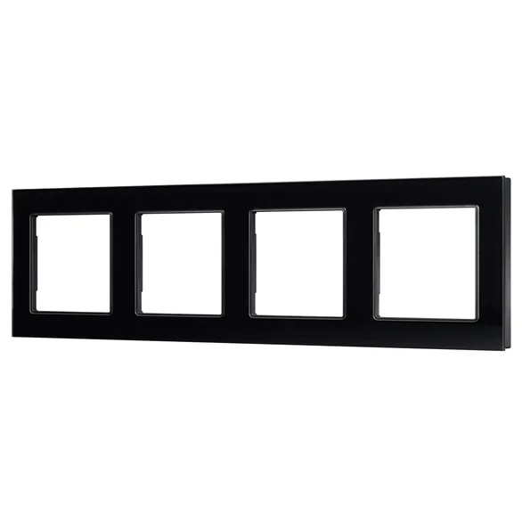 Рамка стеклянная 4 поста Arlight GLARE 043803 FRM-GLARE-GS-4-BK черная